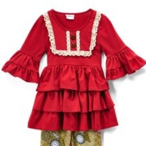 Tutu & Lulu Red Ruffled Dress  - Size 2-3 T